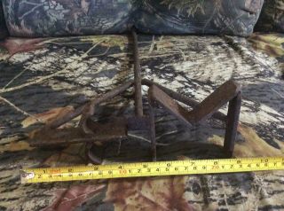 Vintage Antique Hand Forged Wrought Iron Brand Bar M Primitive Rustic Cowboy 2