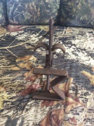 Vintage Antique Hand Forged Wrought Iron Brand Bar M Primitive Rustic Cowboy 4