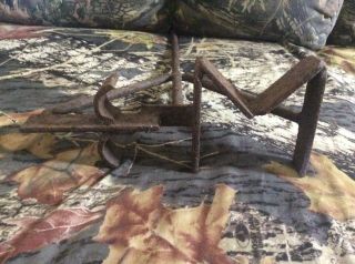 Vintage Antique Hand Forged Wrought Iron Brand Bar M Primitive Rustic Cowboy 5
