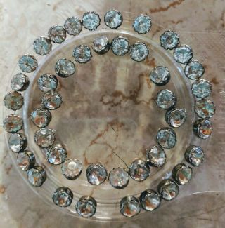 (45) Vintage Rhinestone Buttons Sewing Crafts Jewelry Making Vintage Metal Base
