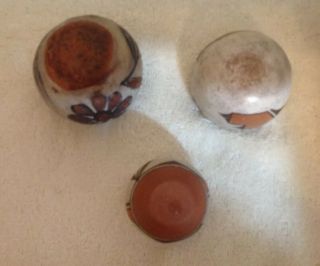 3 Vintage Antique Acoma? Hopi? Pueblo Indian Pottery Native American Olla Bowls 3