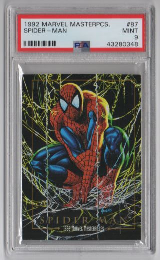 1992 Marvel Masterpieces 87 Spider - Man Psa 9 Newly Graded (bb69)
