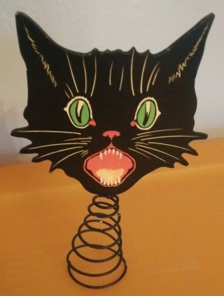 Bethany Lowe Halloween Decoration Tree Topper Howling Black Cat