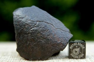 Nwa Unclassified Meteorite 17 Grams Windowed With Shape Metal & Chondrules