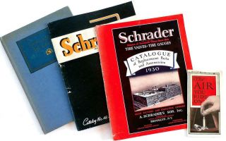 1926 1930 1944 Schrader Catalogs: Tire Valves,  Tire Gauges And Accessories