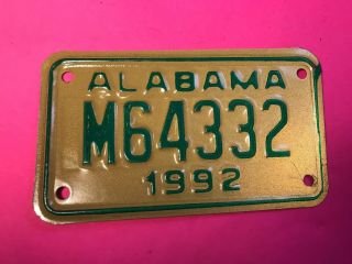 Vintage Alabama Motorcycle License Plate Nos Never Issued M64332