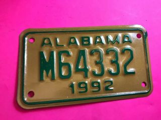 Vintage Alabama Motorcycle License Plate NOS never issued M64332 2