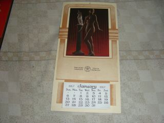 1957 Pin Up Calendar - Texaco Gasoline - Nude