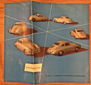 Vintage Porsche Automobile Advertising Brochure Model 356 (1950 