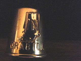 U.  S.  A.  Solid Brass Grabill In (indiana) State Collectible Thimble