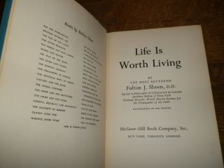 Vintage Life Is Worth Living 1953 Fulton J.  Sheen Hardcover
