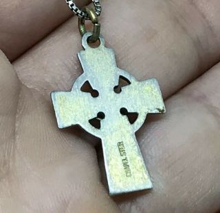Vintage Chapel Gold Over Sterling Silver Crucifix Cross Pendant 16” Necklace 4