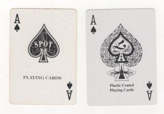 2 Single Swap Playing Cards Of Ace Of Spades.  1 - 800 Call Att & Spot Pattern