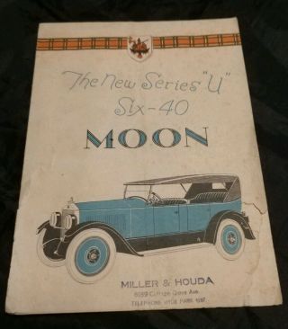 Rare Vintage Moon Motor Car Company 1924 Auto Brochure Advertisement