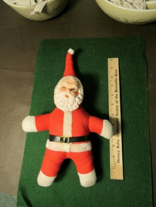 Vintage Rubber Face Plush Santa Claus Christmas Doll 12 " Made In Korea