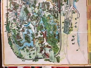 Vintage 1970’s Walt Disney World Magic Kingdom Large Poster Wall Map 39 