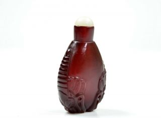 A Very Fine Chinese Ruby - Red Peking Glass Snuff Bottle