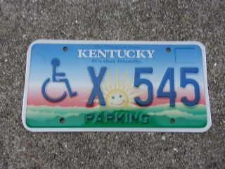 Kentucky Wheelchair Parking License Plate X 545