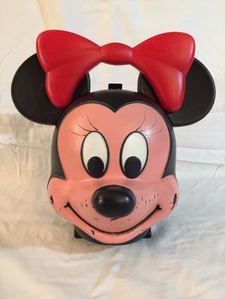 Vintage Aladdin Industries Walt Disney Minnie Mouse Head Lunch Box Carrying Case