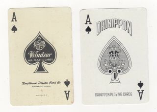 2 Single Swap Playing Cards Of Ace Of Spades.  Kentucky & Windsor