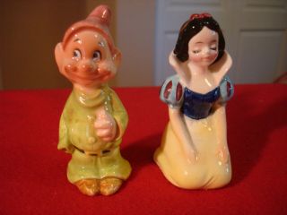 Walt Disney Productions Snow White & Dopey Salt & Pepper Shakers