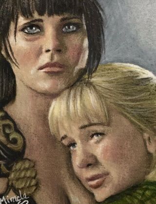 Aceo Xena Warrior Princess A& Gabrielle Lucy Lawless Sketchcard