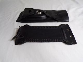 Harley Davidson Tank Panel With Pouch - Black Leather Conch With Tassel 91408 - 00
