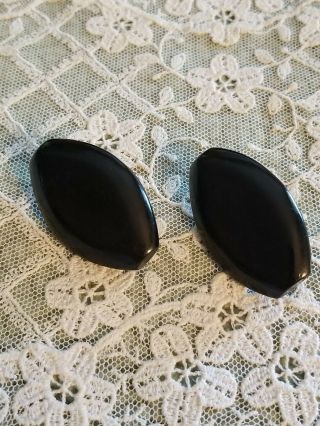 Large 1 3/4” Black Bakelite Buttons Metal Shank