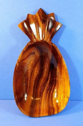 Hand Carved Wooden Pineapple Serving Dish -