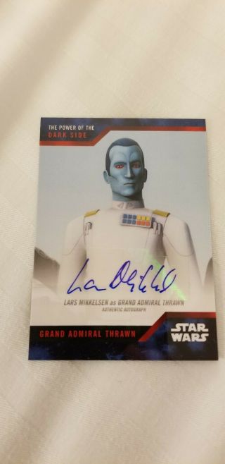 2019 Sdcc Con Topps Star Wars Power Of Dark Side Thawn Lars Mikkelsen Auto Card