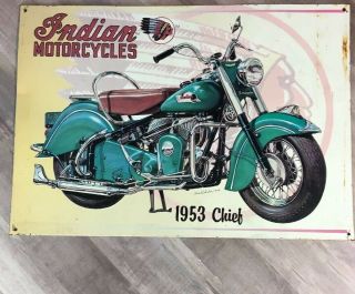 Indian Chief 1953 - Old Motorcycle Sign Dated 