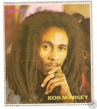 Bob Marley 1970s Joepie Sticker Card Look