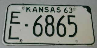 1963 Kansas Passenger Car License Plate Ellis County
