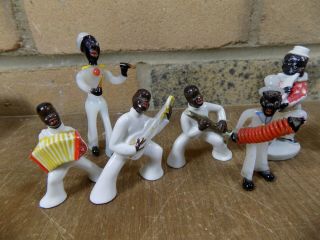 Selection Of Negro Black Americana Jazz Band Figures Cake Toppers c1920s - 50s 3