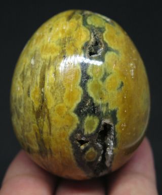 50mm 3.  9oz Natural Orbicular Ocean Jasper Geode Crystal Egg