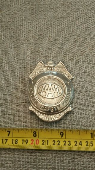 Vintage Obsolete Aaa School Safety Patrol Badge