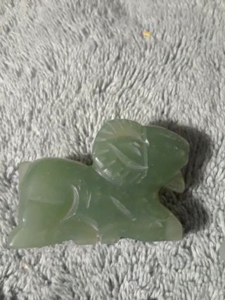 2 inch Hand Carved Natural green aventurine Crystal Lion & Ram 2