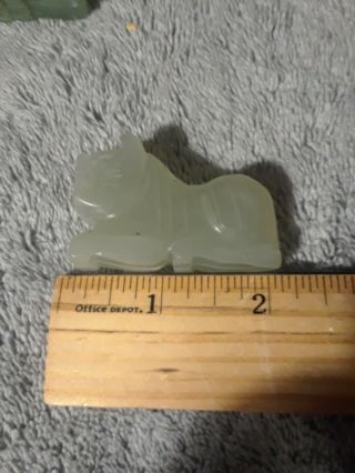 2 inch Hand Carved Natural green aventurine Crystal Lion & Ram 5