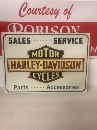 Vtg Harley Davidson “bar And Shield” Logo Motorcycle On Metal Sign Robison Hd