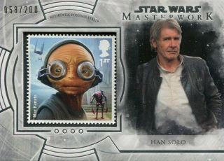 Star Wars Masterwork 2018 Stamp Relic Card S - Mh Han Solo & Maz Kanata