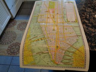 Antique Motorist Guide Map Of York/advertising Hotel Bristol/subway/st,  Etc