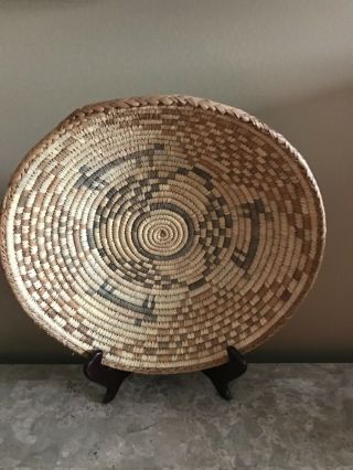 Vintage Indian / Native American Hand Woven 14 " Coiled Basket/bowl