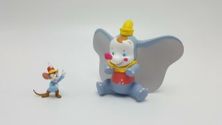 Disney Dumbo The Flying Elephant Painted With Timothy The Mouse Figures.