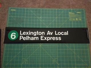 Nyc Subway Irt Redbird Side Route Roll Sign Piece Sm - 6 Lex Lcl/pelham Express