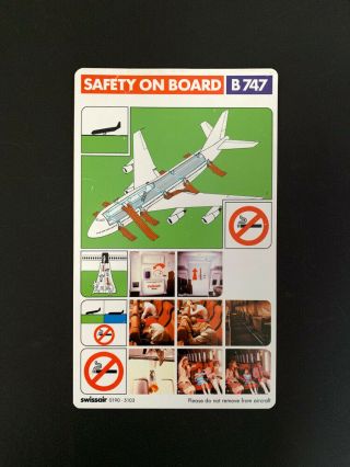 Safety Card Swissair B747
