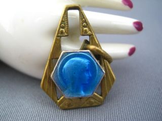 Virgin Mary Enamel Blue Antique Religious Medal Pendant Charm