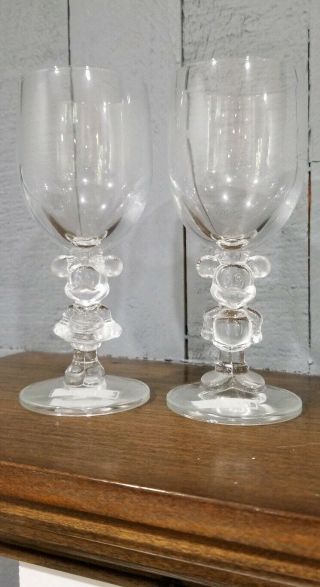 Vintage Disney Mickey Mouse And Minnie Mouse Wine Glasses