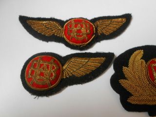 British united airways bullion pilot & half wing,  cap badge 3 items obsolete 2