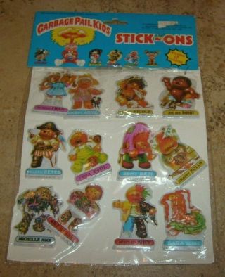 Rare Cabbage Pail Kids Sticker Stick Ons Sheet By Imperial 1986 Hard To Find