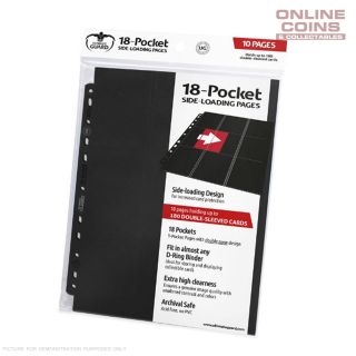 Ultimate Guard 18 - Pocket Side - Loading Trading Card Pages - Black